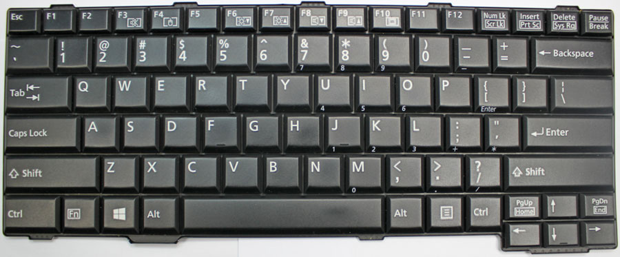 Fujitsu LifeBook SH560 (Black) Keyboard