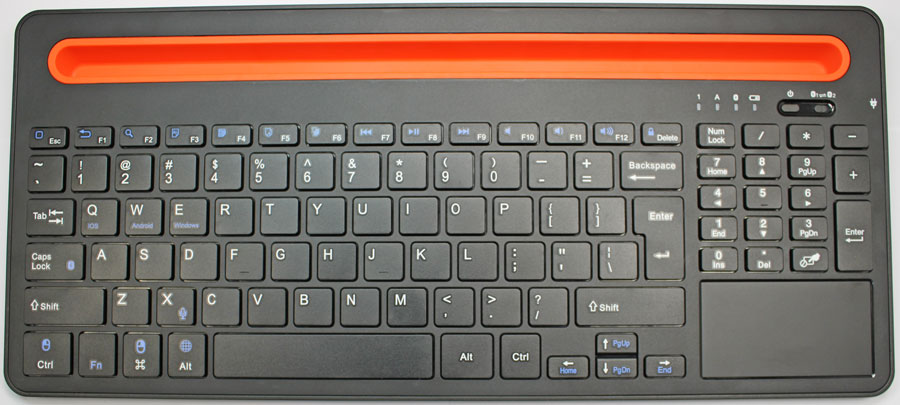 Nulaxy Dual Device Multi-OS Bluetooth Keyboard with Touchpad 712201007893 Keyboard